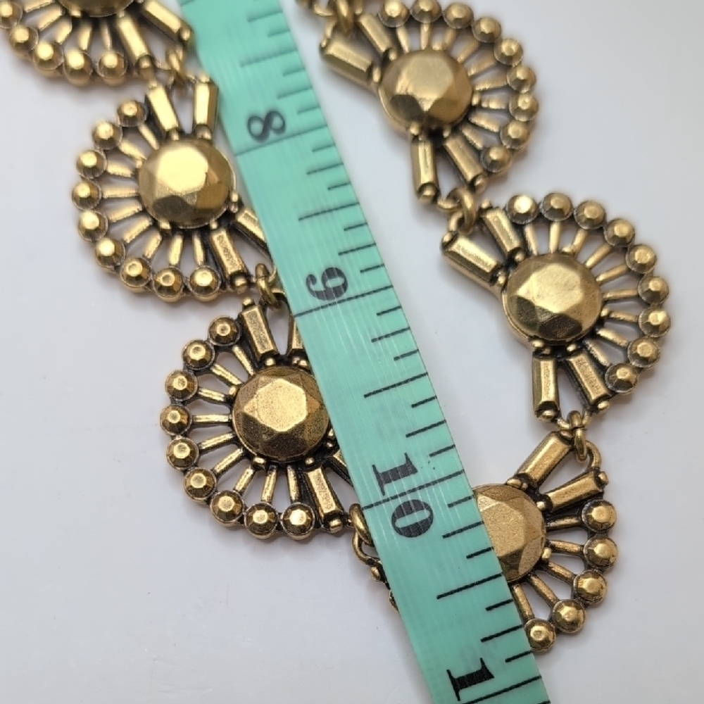 🌟 NWT J. Crew Statement Bib Necklace - Gold Sunburst Design 🌟 - Picture 4 of 8